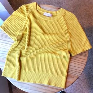 Philosophy short sleeve sweater mustard yellow